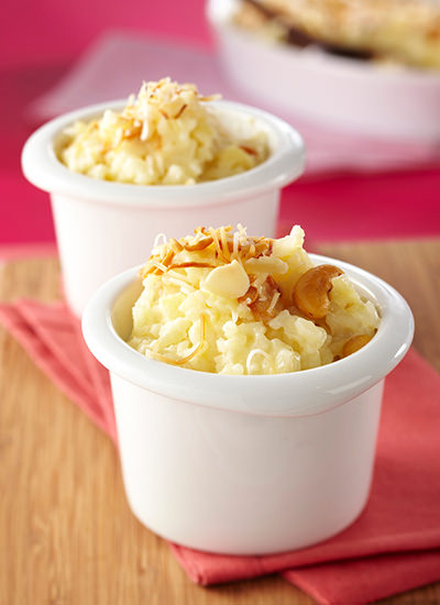 Arroz con leche al horno con frutos secos