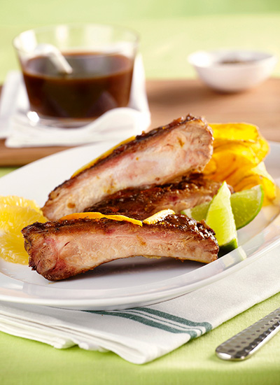 Costilla con salsa de soya y naranja