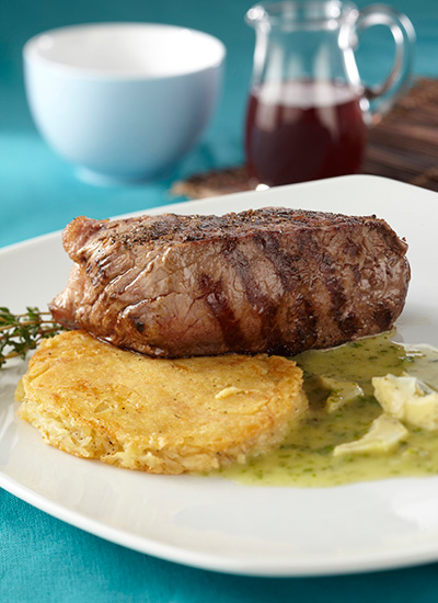 Entrecote con salsa de hierbas