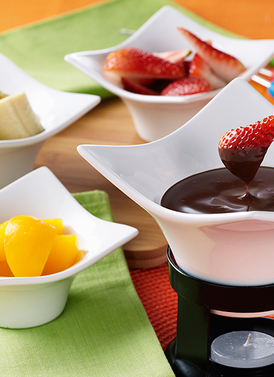 Fondue de chocolate con frutas