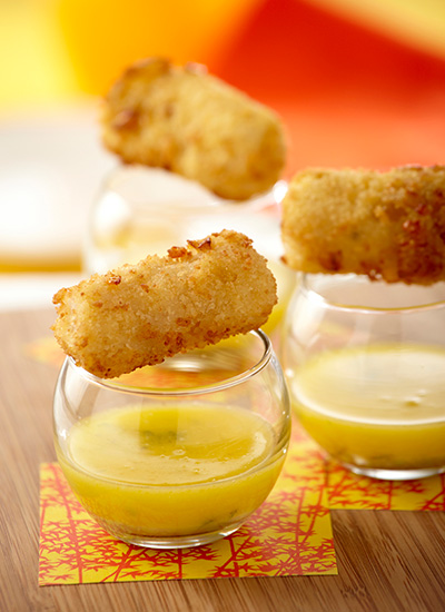 Palitos de pescado apanados con panko