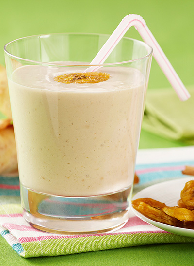 Smoothie de banano con helado de vainilla