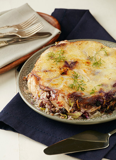 Arroz, pollo y arándanos