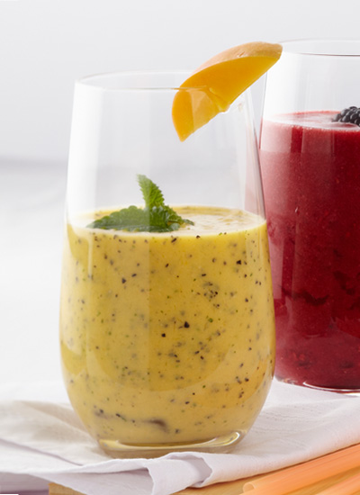 Batido de mango, maracuyá y yogur