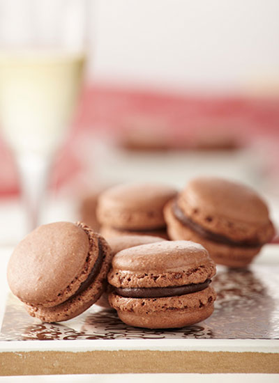 Macarrones de chocolate con ganache